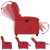 Elektryczny fotel rozkładany, czerwony, obity sztuczną skórą
