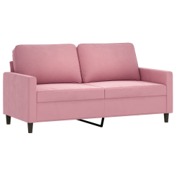 Sofa 2-osobowa, różowy, 140 cm, tapicerowana aksamitem