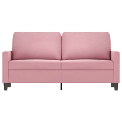 Sofa 2-osobowa, różowy, 140 cm, tapicerowana aksamitem