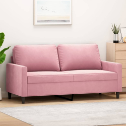 Sofa 2-osobowa, różowy, 140 cm, tapicerowana aksamitem