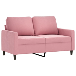 Sofa 2-osobowa, różowy, 120 cm, tapicerowana aksamitem