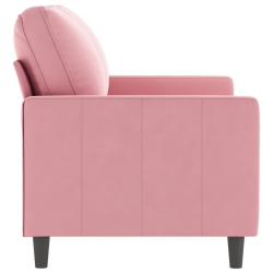 Sofa 2-osobowa, różowy, 120 cm, tapicerowana aksamitem