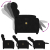 Rozkładany fotel masujący, czarny, obity aksamitem
