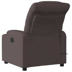 Rozkładany fotel masujący, elektryczny, ciemny brąz, tkanina