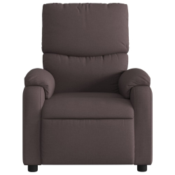Elektryczny fotel rozkładany, ciemnobrązowy, obity tkaniną