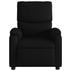 Elektryczny fotel rozkładany, czarny, obity sztuczną skórą