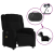 Rozkładany fotel masujący, elektryczny, czarny, tkanina