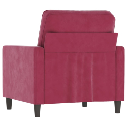 Fotel, winna czerwień, 60 cm, obity aksamitem