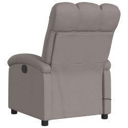 Rozkładany fotel masujący, elektryczny, kolor taupe, tkanina