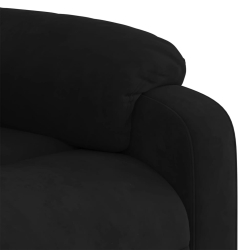 Rozkładany fotel masujący, elektryczny, czarny, aksamit