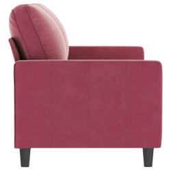 Sofa 2-osobowa, winna czerwień, 140 cm, tapicerowana aksamitem