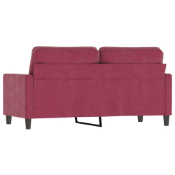 Sofa 2-osobowa, winna czerwień, 140 cm, tapicerowana aksamitem