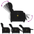 Rozkładany fotel elektryczny, masujący, czarny, mikrofibra