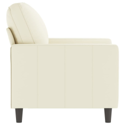 Fotel, kremowy, 60 cm, obity aksamitem