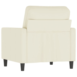 Fotel, kremowy, 60 cm, obity aksamitem
