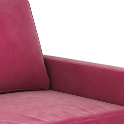 Sofa 2-osobowa, winna czerwień, 120 cm, tapicerowana aksamitem