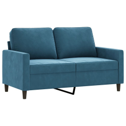 Sofa 2-osobowa, niebieski, 120 cm, tapicerowana aksamitem