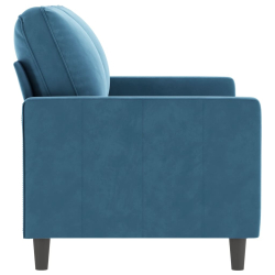 Sofa 2-osobowa, niebieski, 120 cm, tapicerowana aksamitem