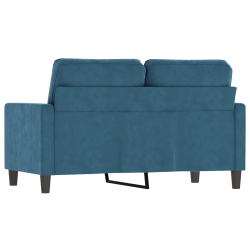 Sofa 2-osobowa, niebieski, 120 cm, tapicerowana aksamitem