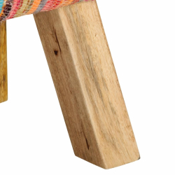 Ławka, kolorowa, 160 cm, tkanina chindi i lite drewno mango