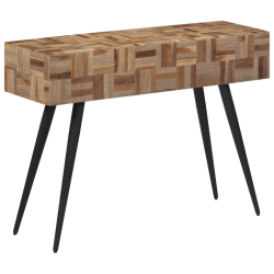 Stolik konsolowy, 110x34x80 cm, drewno tekowe z odzysku