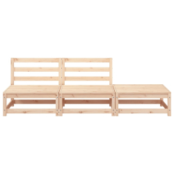 Sofa ogrodowa bez podłokietników, z podnóżkiem, drewno sosnowe