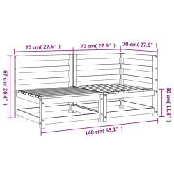 Sofa ogrodowa, 2-osobowa, lite drewno sosnowe