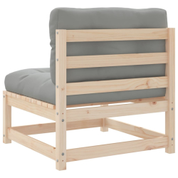Ogrodowa sofa bez podłokietników, z poduszkami, drewno sosnowe