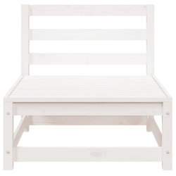 Sofa ogrodowa z podnóżkiem, 2-osobowa, biała, drewno sosnowe
