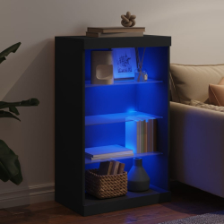 Szafka z oświetleniem LED, czarna, 60,5x37x100 cm