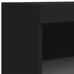Szafka z oświetleniem LED, czarna, 60,5x37x100 cm