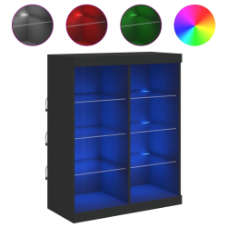 Szafka z oświetleniem LED, czarna, 81x37x100 cm