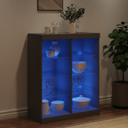 Szafka z oświetleniem LED, czarna, 81x37x100 cm