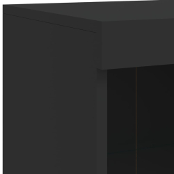 Szafka z oświetleniem LED, czarna, 81x37x100 cm