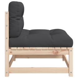 Ogrodowa sofa bez podłokietników, z poduszkami, drewno sosnowe