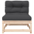 Ogrodowa sofa bez podłokietników, z poduszkami, drewno sosnowe