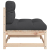 Ogrodowa sofa bez podłokietników, z poduszkami, drewno sosnowe