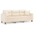 3-osobowa sofa z poduszkami, beżowa, 180 cm, mikrofibra