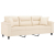 3-osobowa sofa z poduszkami, beżowa, 180 cm, mikrofibra