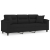 3-osobowa sofa z poduszkami, czarna, 180 cm, mikrofibra