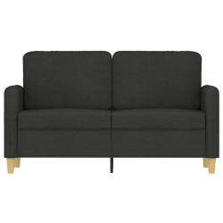 Sofa 2-osobowa, czarna, 120 cm, tapicerowana tkaniną