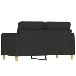 Sofa 2-osobowa, czarna, 120 cm, tapicerowana tkaniną
