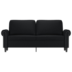 2-osobowa sofa, czarna, 140 cm, sztuczna skóra