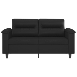 2-osobowa sofa, czarna, 120 cm, sztuczna skóra