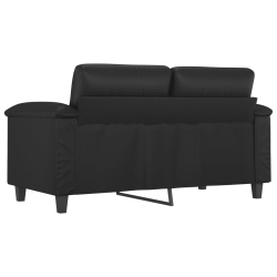 2-osobowa sofa, czarna, 120 cm, sztuczna skóra