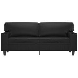 2-osobowa sofa, czarna, 140 cm, sztuczna skóra