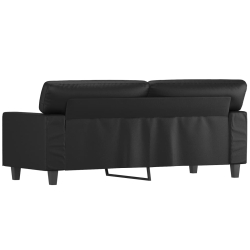 2-osobowa sofa, czarna, 140 cm, sztuczna skóra