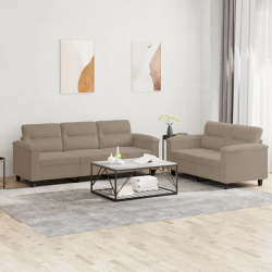 2-cz. komplet wypoczynkowy z poduszkami, taupe, mikrofibra