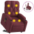 Podnoszony fotel masujący, rozkładany, bordowy, obity tkaniną