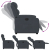 Elektryczny, podnoszony fotel rozkładany, ciemnoszary, aksamit